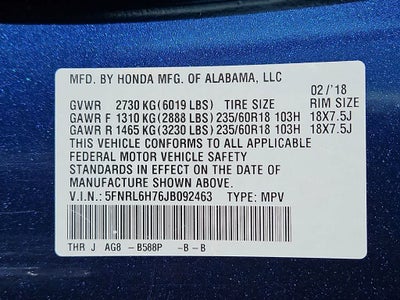 2018 Honda Odyssey EX-L