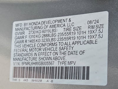 2025 Honda Odyssey Touring