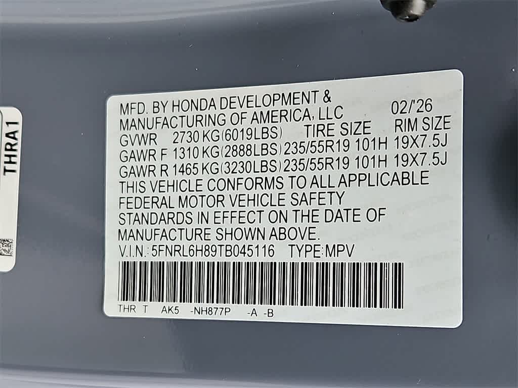 2026 Honda Odyssey Touring