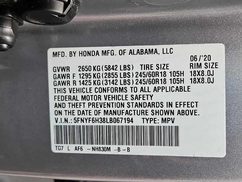 2020 Honda Pilot EX