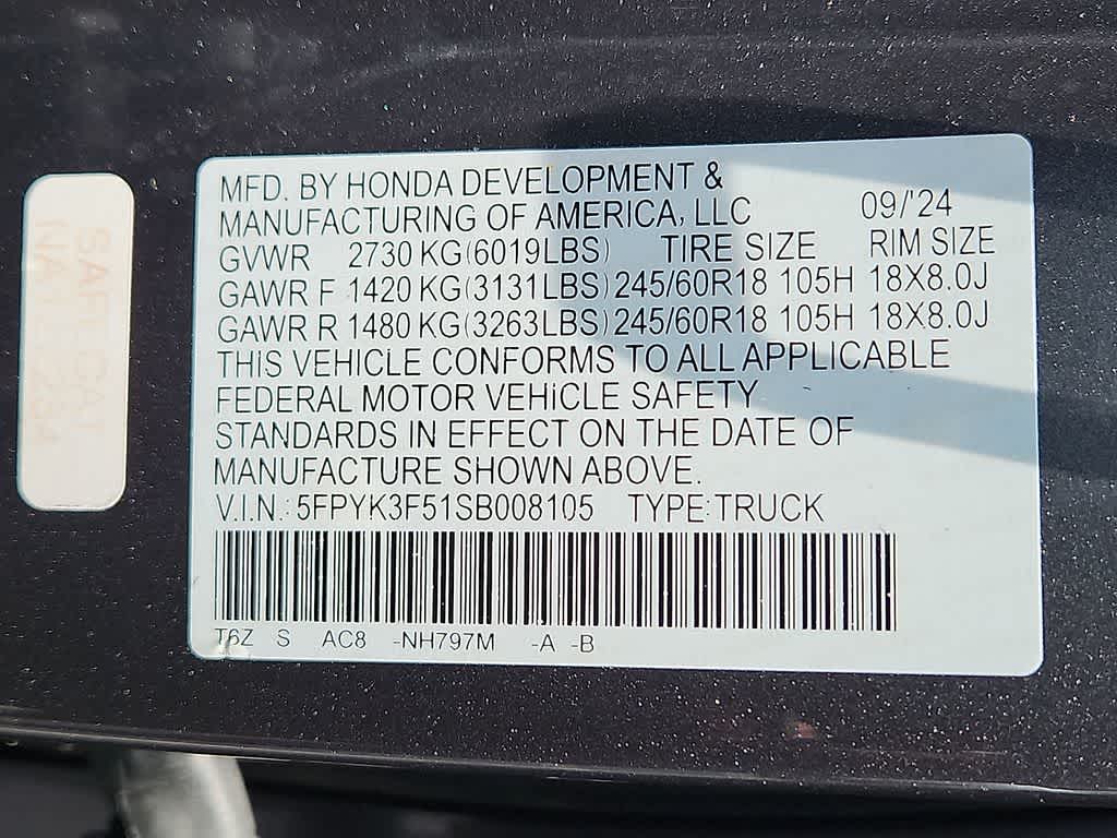 2025 Honda Ridgeline RTL