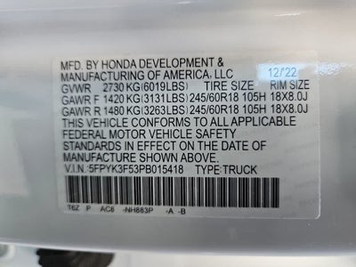 2023 Honda Ridgeline RTL