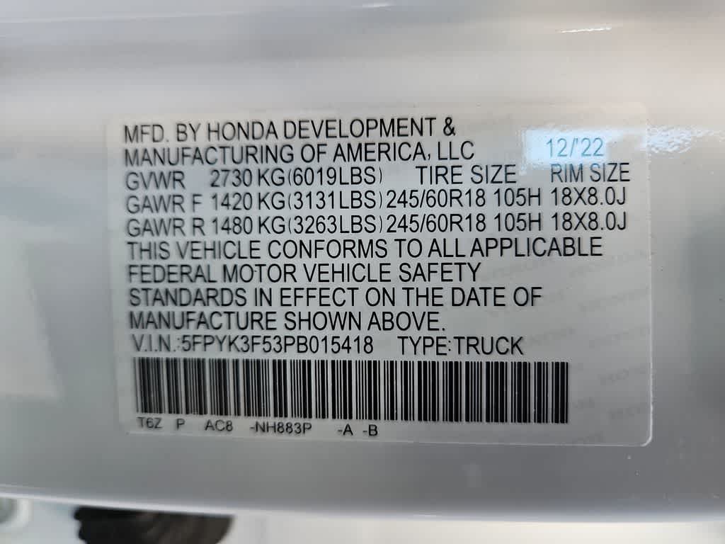 2023 Honda Ridgeline RTL