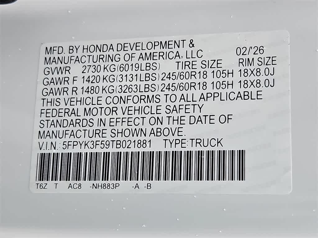 2026 Honda Ridgeline RTL