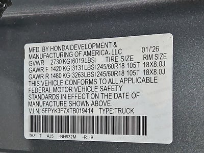 2026 Honda Ridgeline TrailSport+