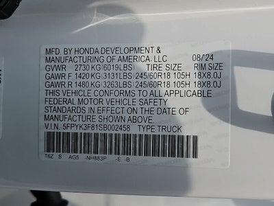 2025 Honda Ridgeline Black Edition