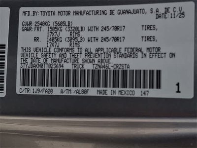 2026 Toyota Tacoma SR