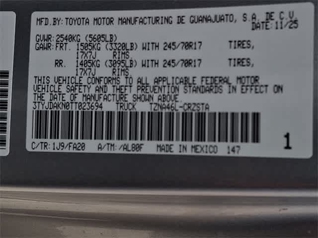 2026 Toyota Tacoma SR