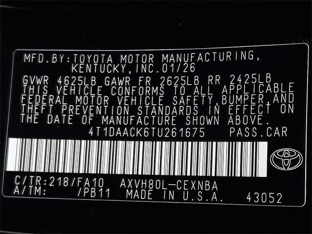 2026 Toyota Camry LE