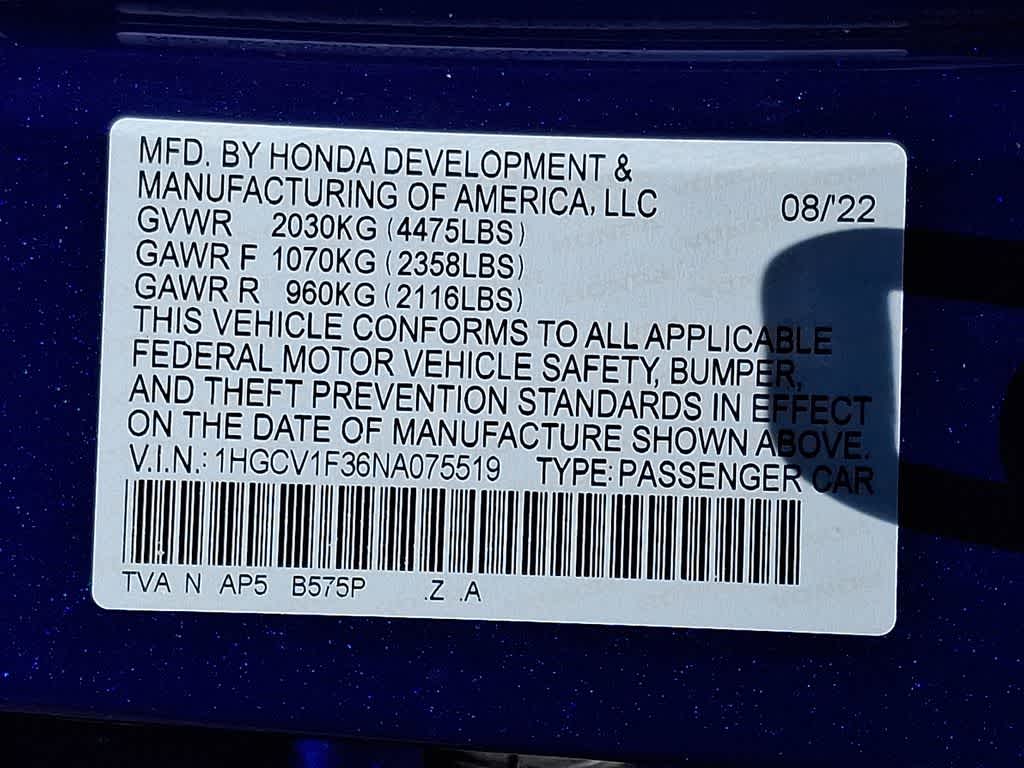 2022 Honda Accord Sport