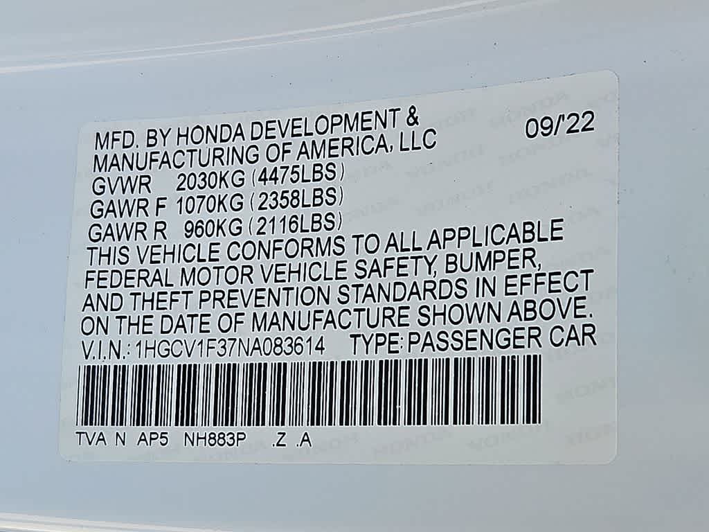 2022 Honda Accord Sport